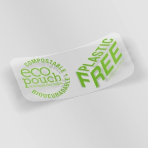 eco pouch biodegradable stickers